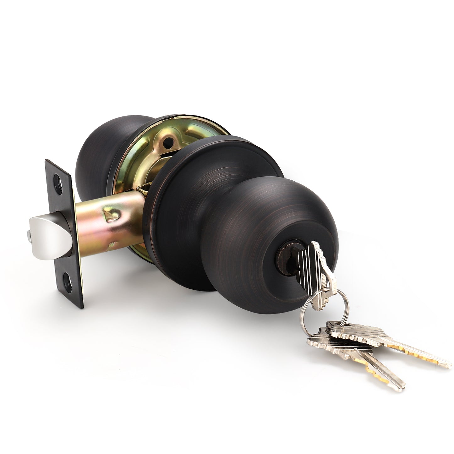 KNOBWELL Most Cost-Effective Round Ball Keyed Entry Door Knobs With Lock and Different Keys