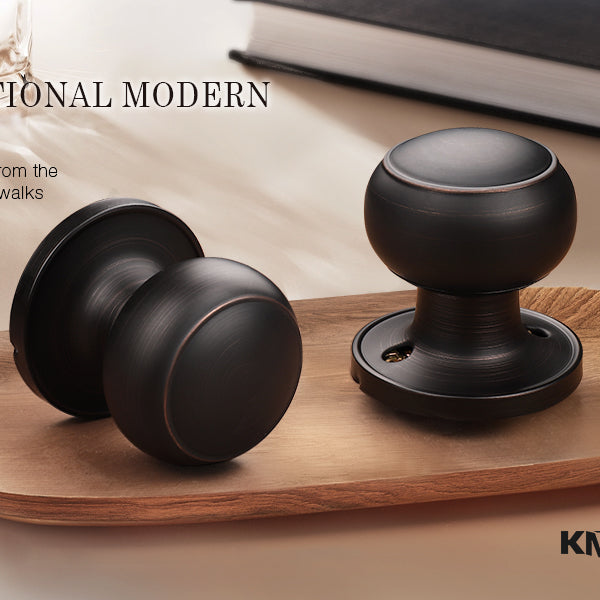 KNOBWELL Round Push Button Exterior and Indoor Door Knobs - DL609