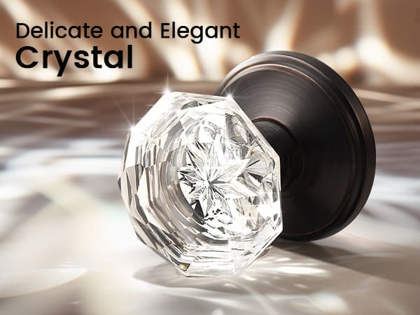 KNOBWELL Octagon Crystal Privacy/Passage/Dummy Indoor Door Knobs for Interior Doors