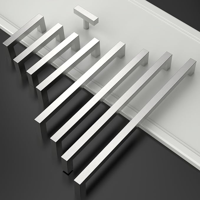 KNOBWELL Stainless Steel Square Cabinet Pulls for Kitchen Cupboards/Drawers- PDDJ27HSS