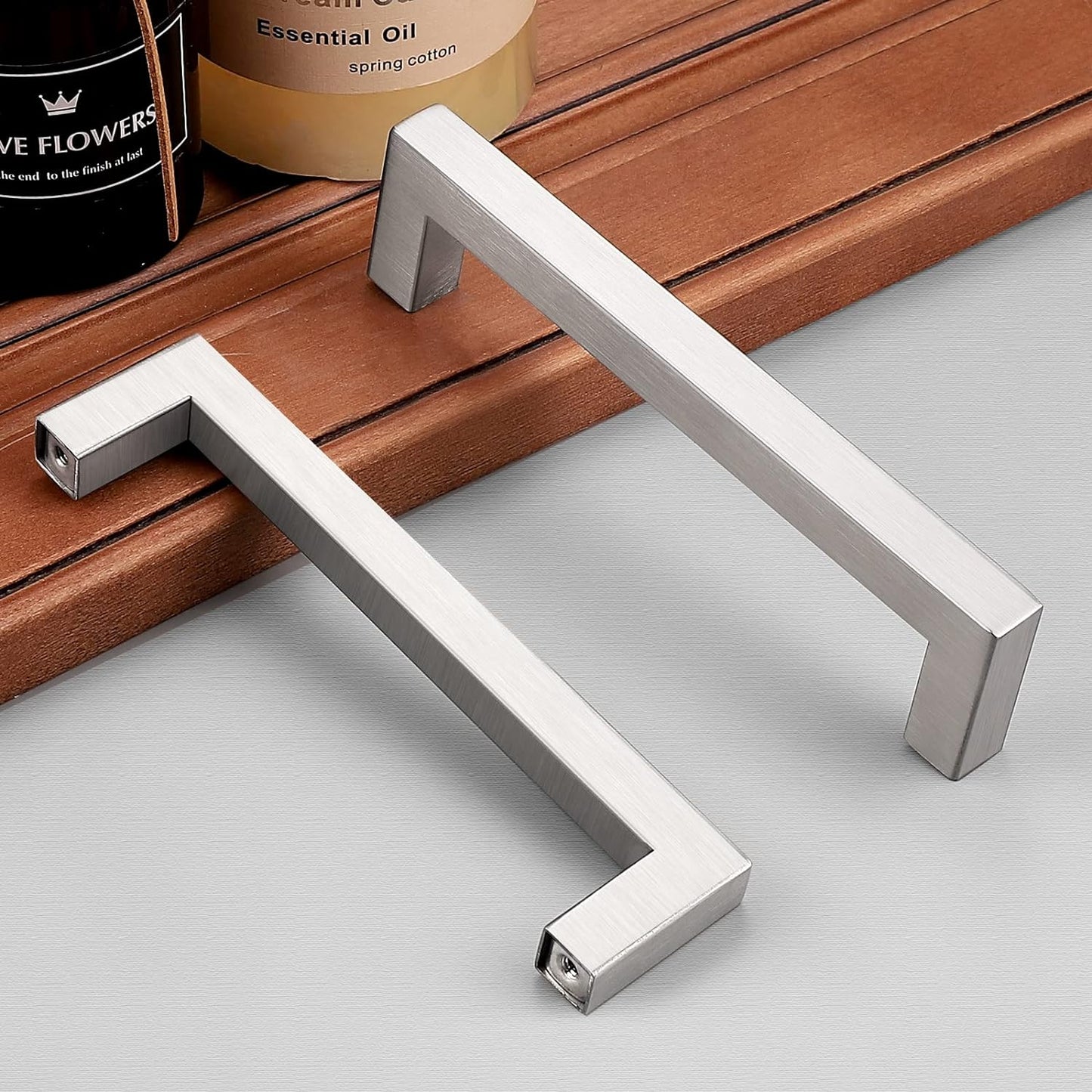 KNOBWELL Stainless Steel Square Cabinet Pulls for Kitchen Cupboards/Drawers- PDDJ27HSS