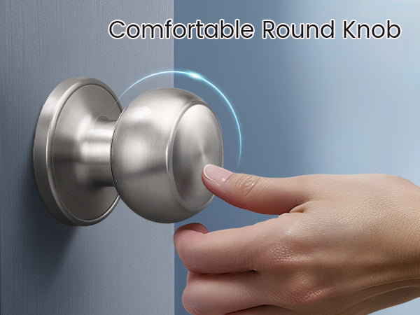 KNOBWELL Round Push Button Exterior and Indoor Door Knobs - DL609