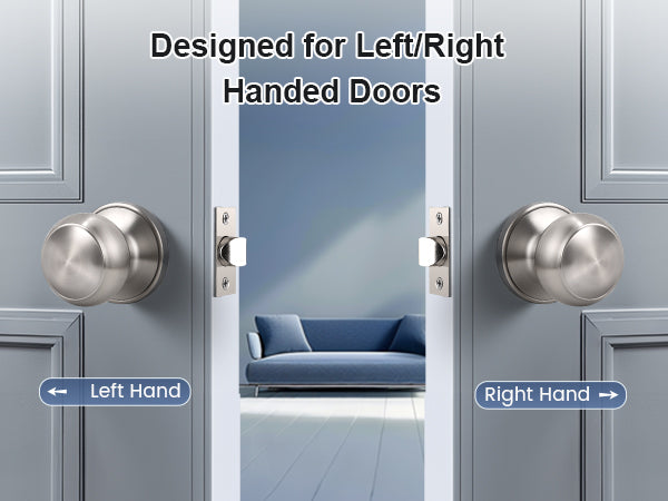 KNOBWELL Round Push Button Exterior and Indoor Door Knobs - DL609