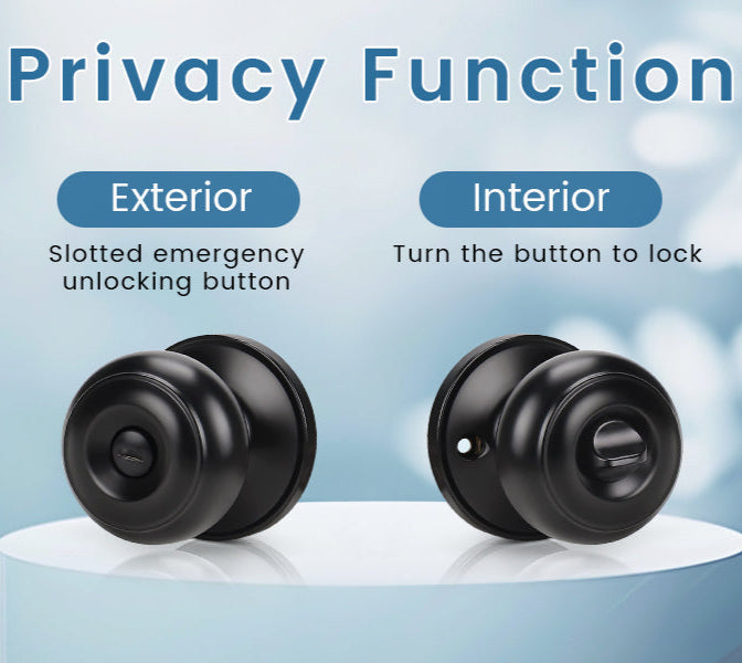 KNOBWELL Round Push Button Exterior and Indoor Door Knobs - DL609