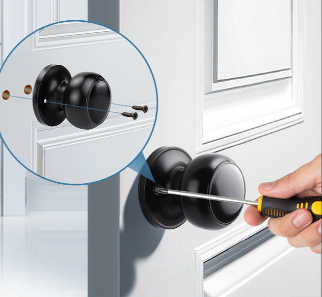 KNOBWELL Round Push Button Exterior and Indoor Door Knobs - DL609