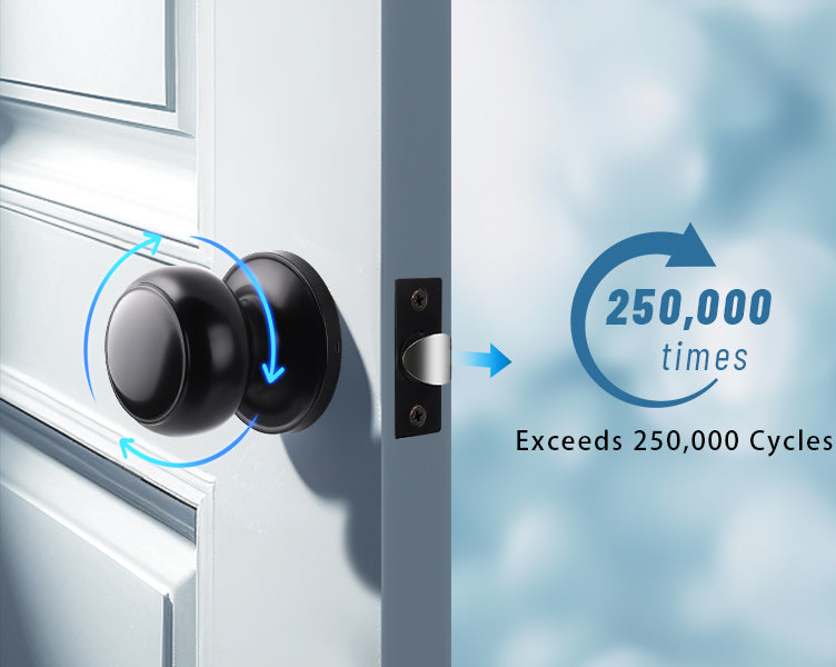 KNOBWELL Round Push Button Exterior and Indoor Door Knobs - DL609