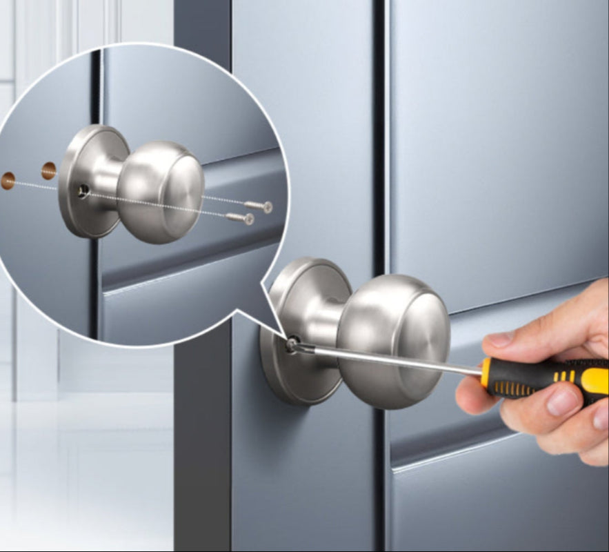 KNOBWELL Round Push Button Exterior and Indoor Door Knobs - DL609