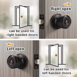 KNOBWELL Cylinder Ball Privacy Interior Door Knobs With Lock For Bedroom
