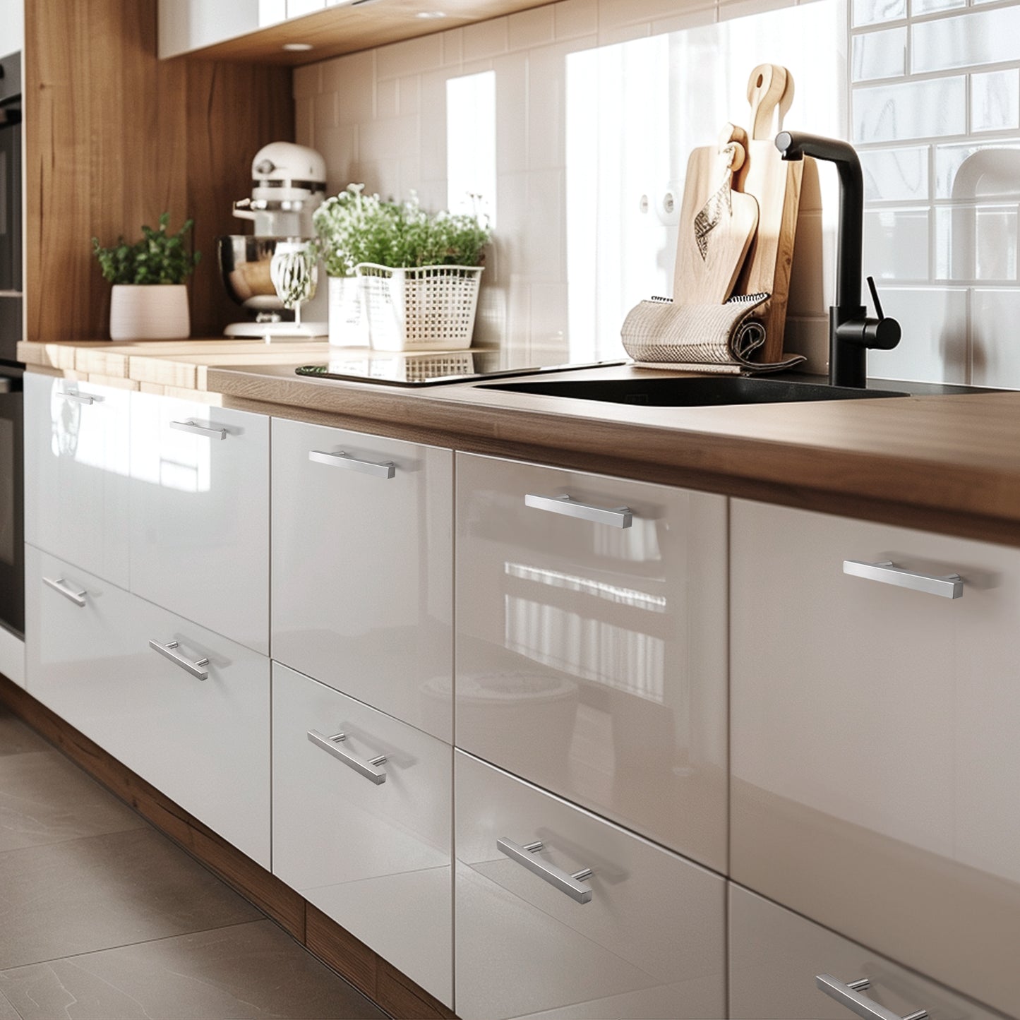 KNOBWELL Stainless Steel Kitchen Cabinet Handles Drawer Pulls - PDDJ16HSS