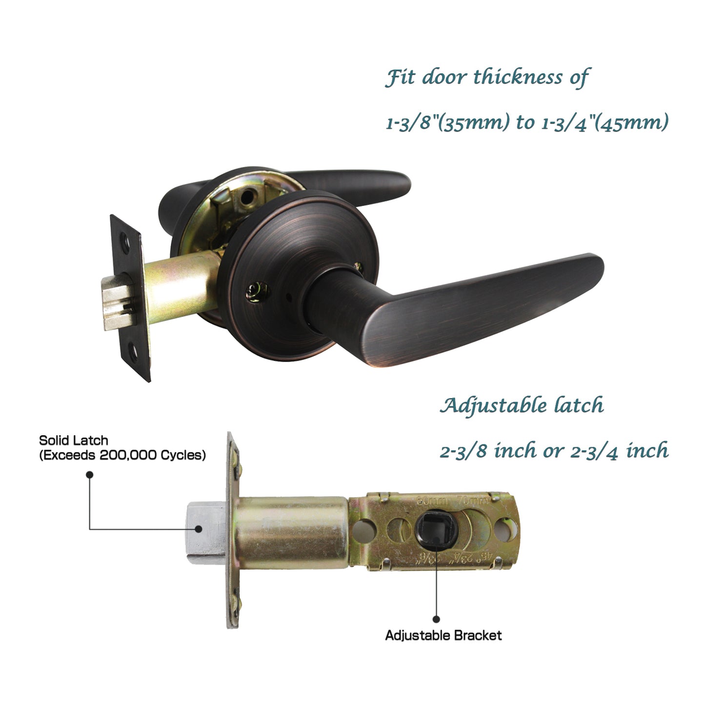 Minimalist Passage Door Levers (No Lock) - DL815PS