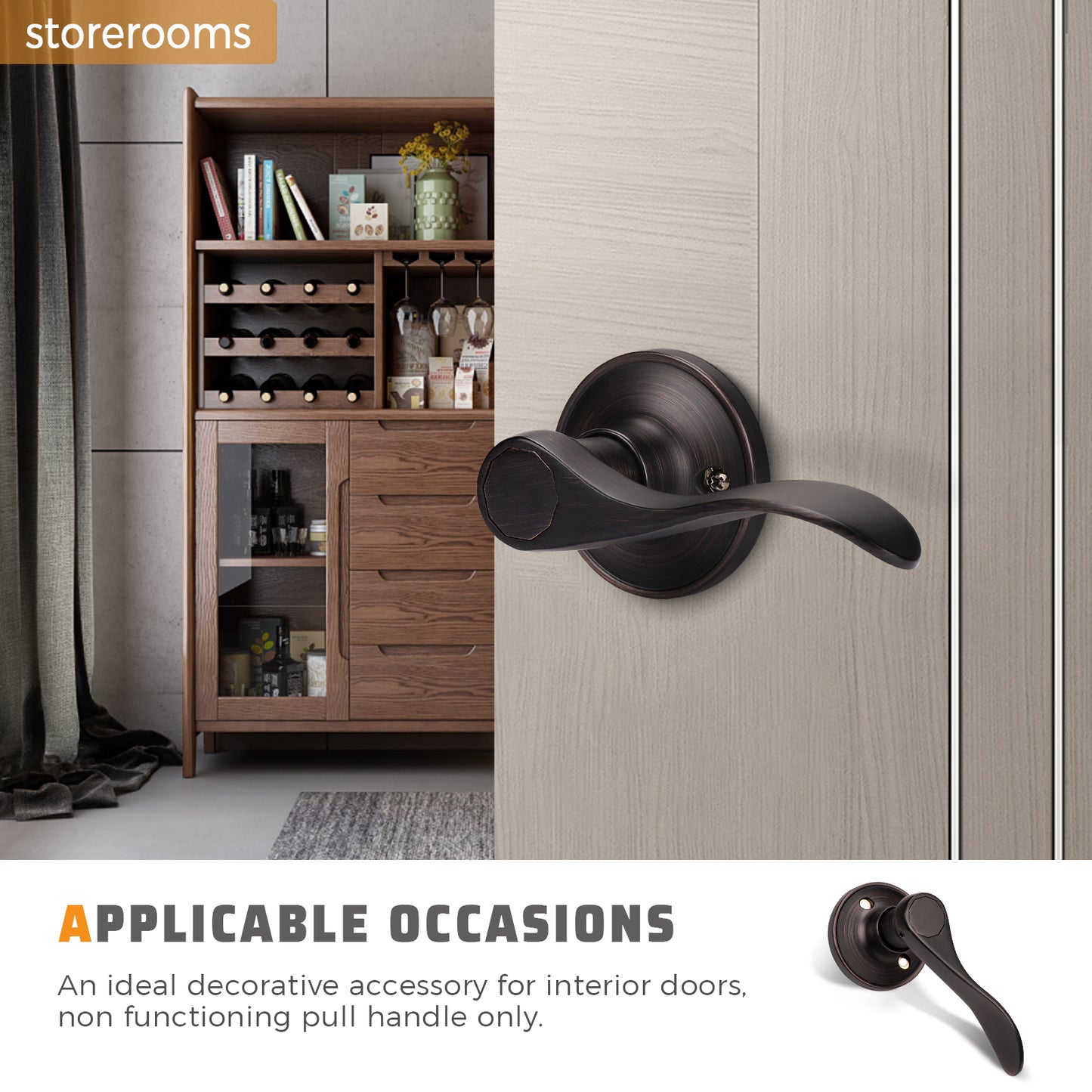 KNOBWELL Wave Style Privacy/Passage/Dummy/Keyed Entry Door Handles-DL12061