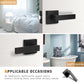 Craftsman Style Push Button Privacy Door Levers Modern Square Door Handle Knobs- DL01BK