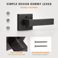 KNOBWELL Heavy-Duty Matte Black Single-Slide Dummy Levers for Interior Doors