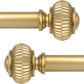 1" Empyrean Grace Golden Curtain Rod with Lantern Finials, 22-42 inches