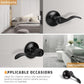 KNOBWELL 5 Pack Wave Style Keyless Privacy Door Lever Door Handle for bedroom and bathroom