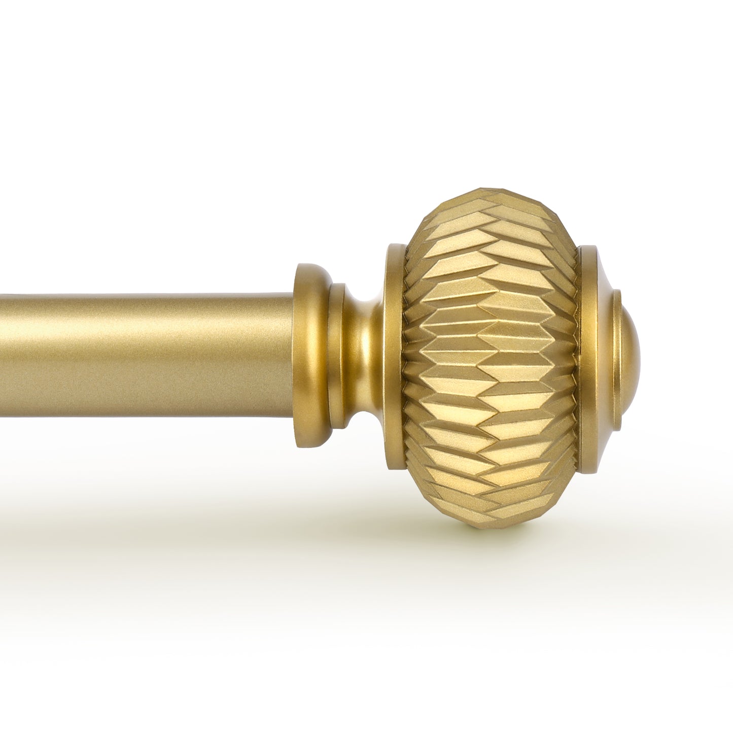 1" Empyrean Grace Golden Curtain Rod with Lantern Finials, 22-42 inches