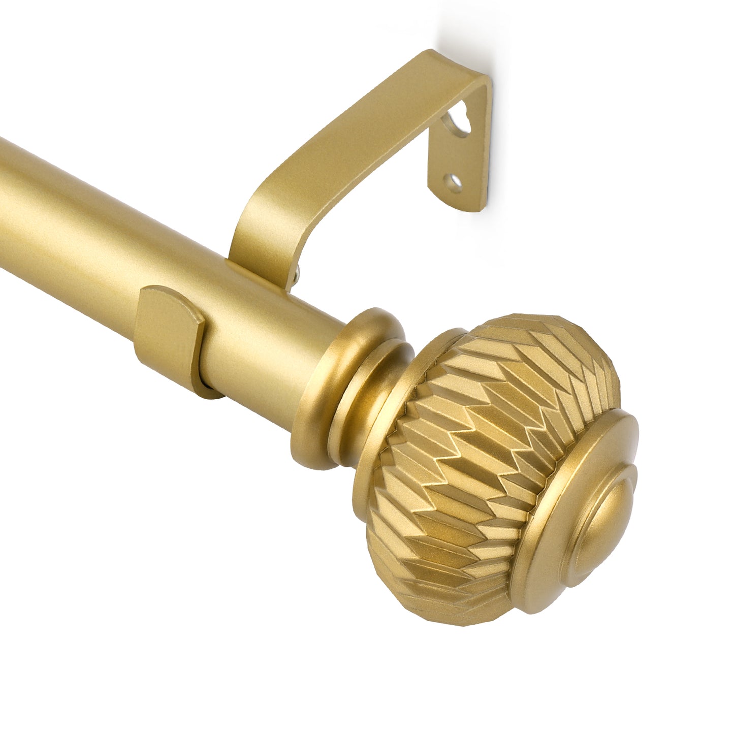1" Empyrean Grace Golden Curtain Rod with Lantern Finials, 22-42 inches