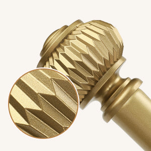 1" Empyrean Grace Golden Curtain Rod with Lantern Finials, 22-42 inches