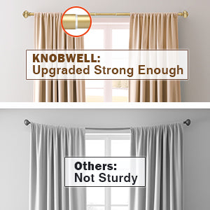 1" Empyrean Grace Golden Curtain Rod with Lantern Finials, 22-42 inches