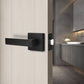 Craftsman Style Push Button Privacy Door Levers Modern Square Door Handle Knobs- DL01BK