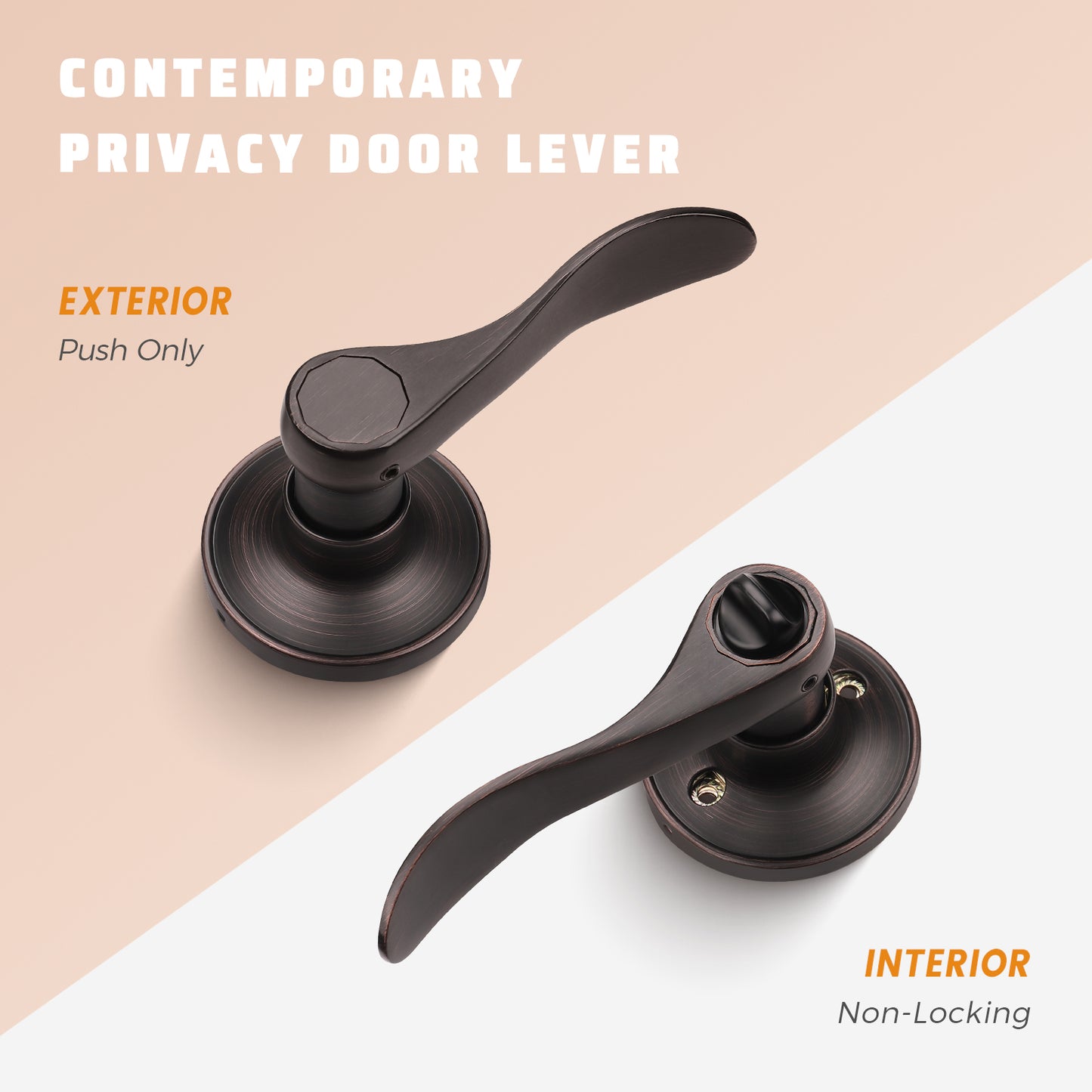 KNOBWELL Wave Style Privacy/Passage/Dummy/Keyed Entry Door Handles-DL12061