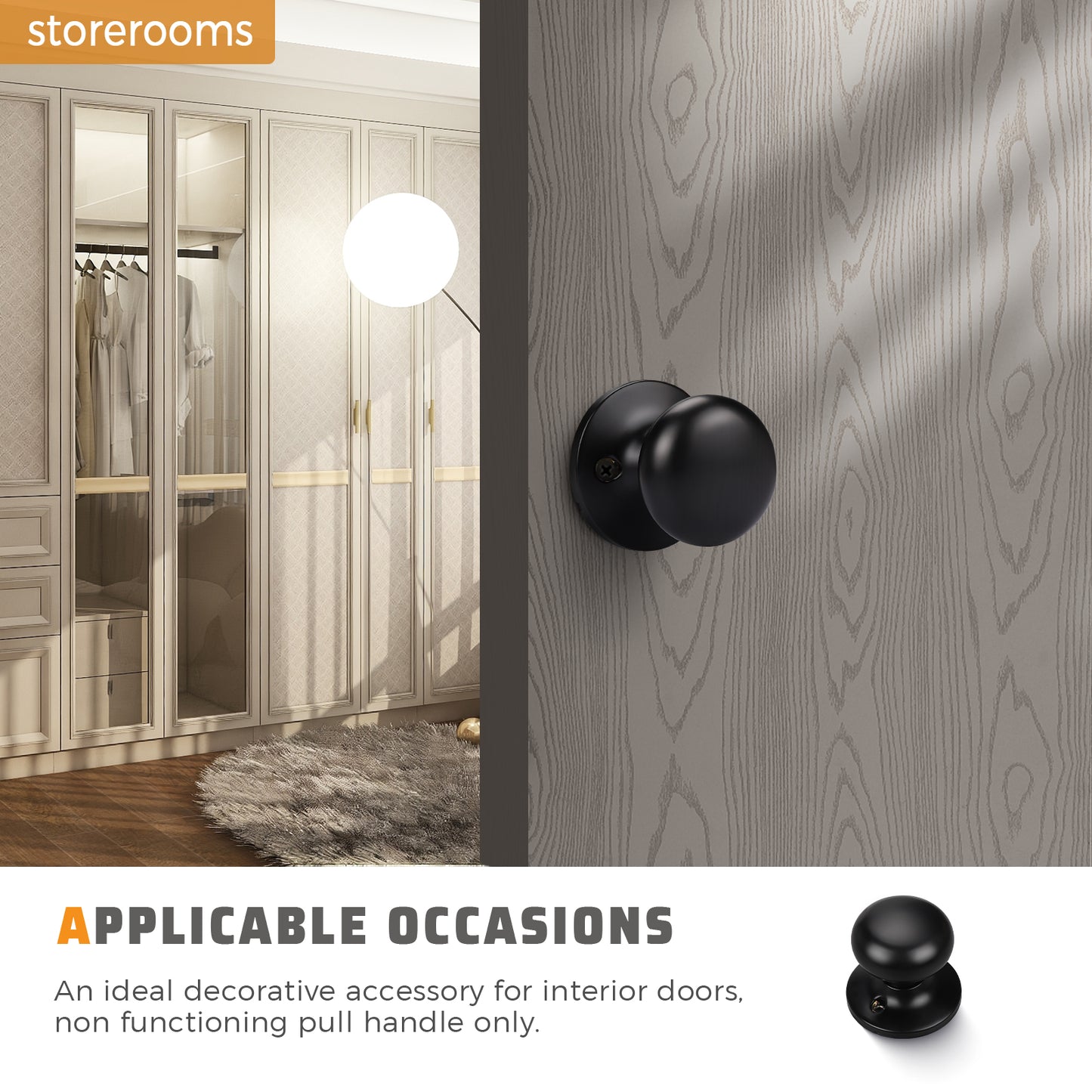 KNOBWELL Modern Interior Door Knobs – Privacy, Passage, Dummy & Keyed Entry Styles