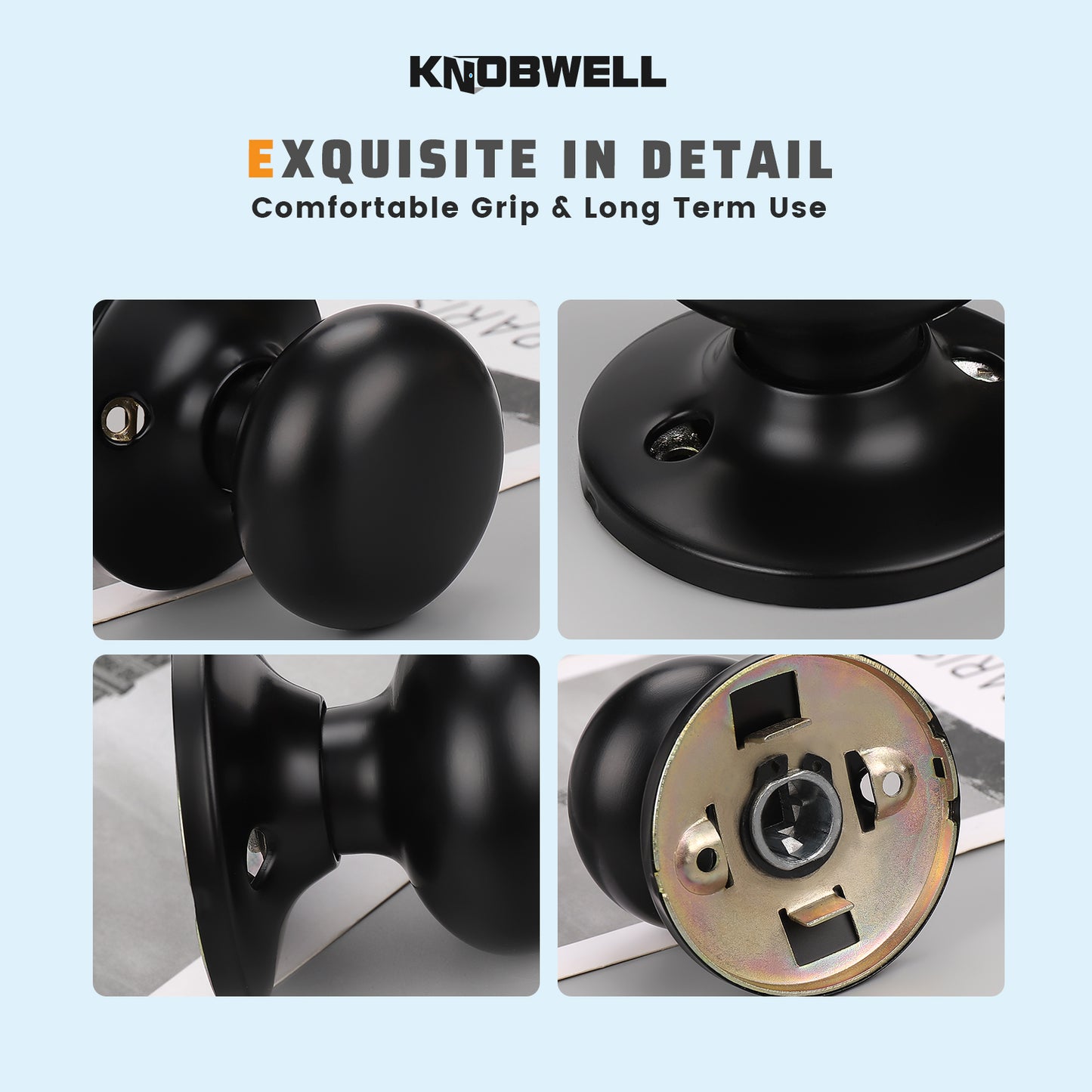 KNOBWELL Flat Ball Shape Door Knobs - DL5766