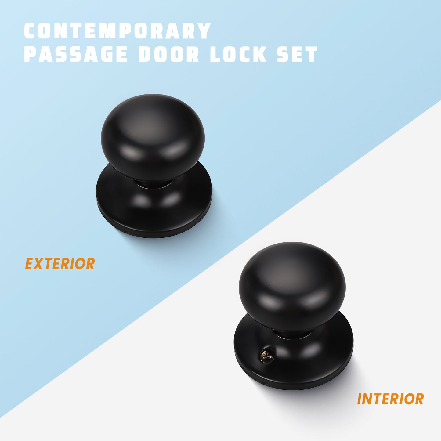 KNOBWELL Modern Interior Door Knobs – Privacy, Passage, Dummy & Keyed Entry Styles