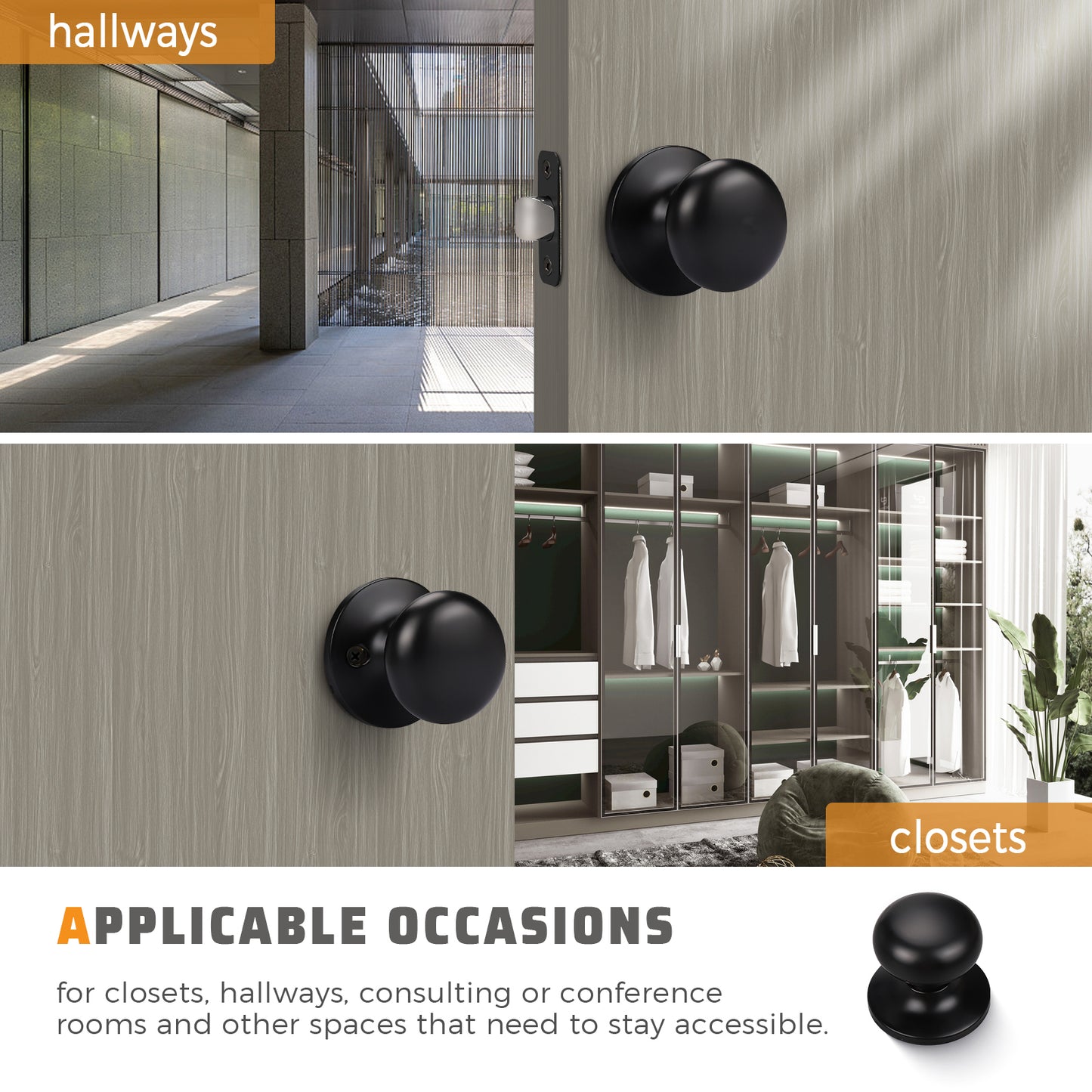 KNOBWELL Modern Interior Door Knobs – Privacy, Passage, Dummy & Keyed Entry Styles