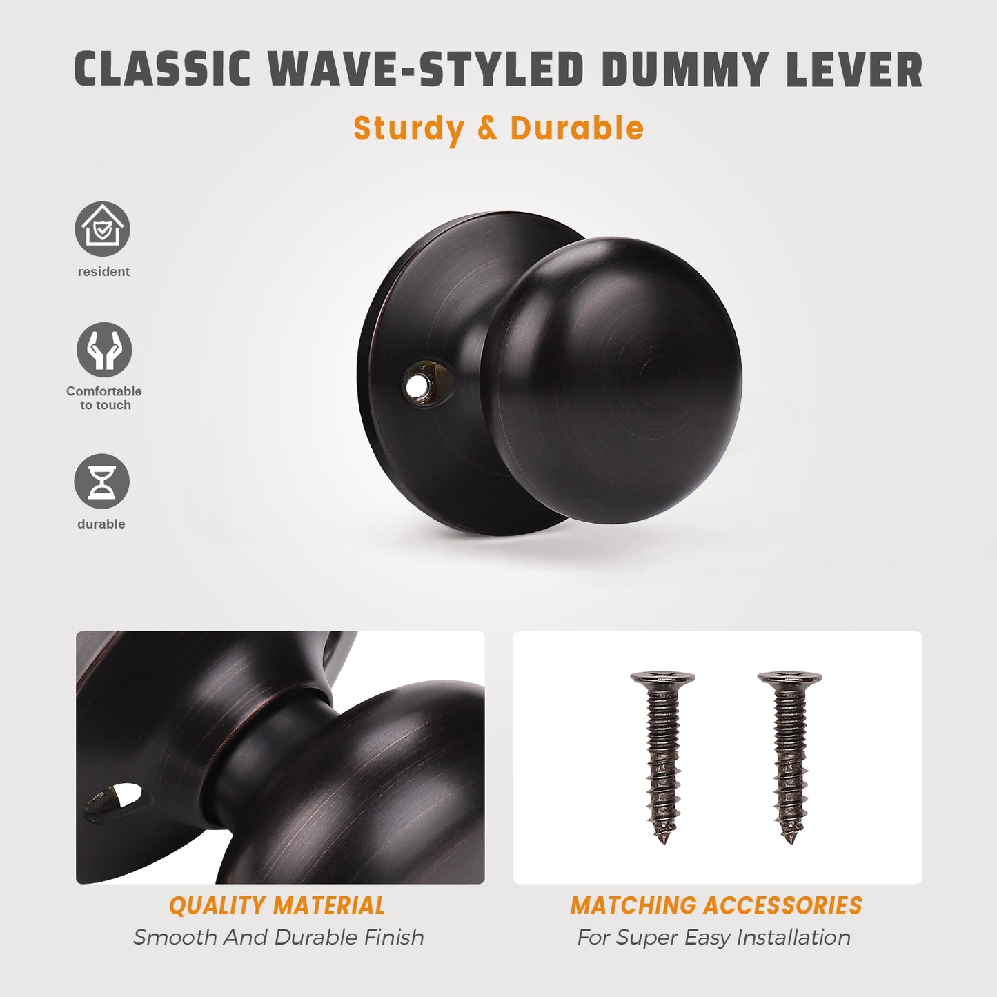 KNOBWELL Modern Interior Door Knobs – Privacy, Passage, Dummy & Keyed Entry Styles
