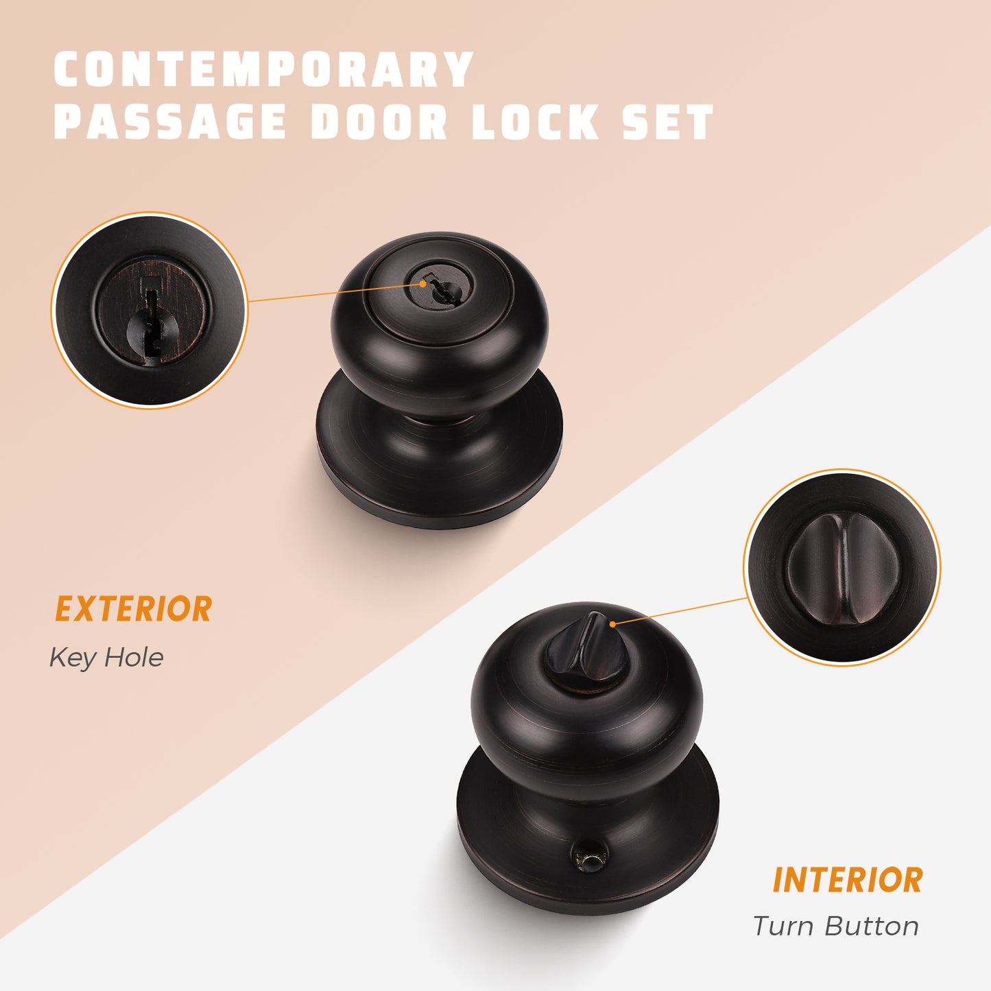 KNOBWELL Best Heavy Duty Keyed Entry Front Door Knobs With Lock For Exterior Doors