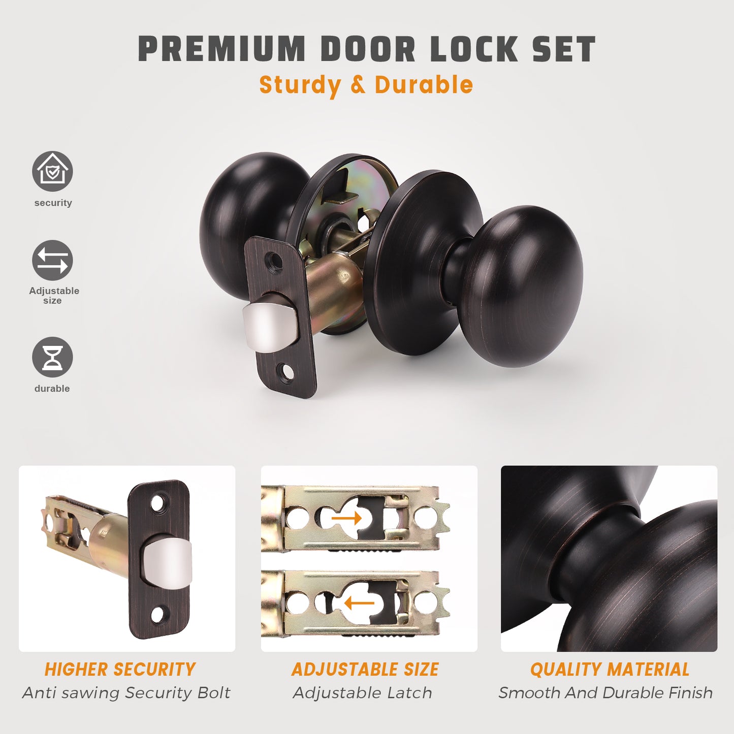 KNOBWELL Modern Interior Door Knobs – Privacy, Passage, Dummy & Keyed Entry Styles