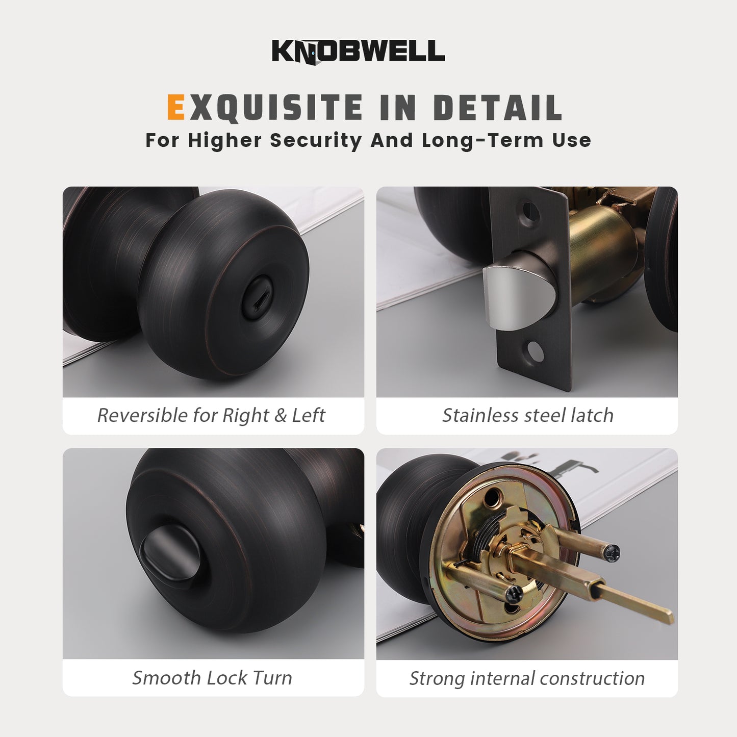 Round Push Button Privacy Door Knobs - DL609