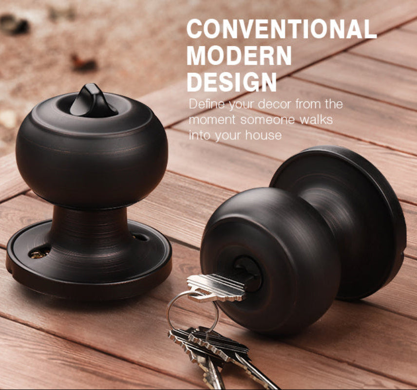 KNOBWELL Round Keyed Entry Door Knobs (Keyed Alike) for Exterior Doors- DL609ETC