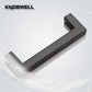 KNOBWELL Matte Black Square Cabinet Pulls Stainless Steel Modern Handles for Kitchen Cupboards/Drawers (2-1/2'' - 12-3/5'') - PDDJS12HBK