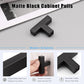 KNOBWELL Matte Black Square Cabinet Pulls Stainless Steel Modern Handles for Kitchen Cupboards/Drawers (2-1/2'' - 12-3/5'') - PDDJS12HBK
