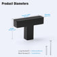 KNOBWELL Matte Black Square Cabinet Pulls Stainless Steel Modern Handles for Kitchen Cupboards/Drawers (2-1/2'' - 12-3/5'') - PDDJS12HBK