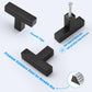 KNOBWELL Matte Black Square Cabinet Pulls Stainless Steel Modern Handles for Kitchen Cupboards/Drawers (2-1/2'' - 12-3/5'') - PDDJS12HBK