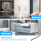 KNOBWELL Matte Black Square Cabinet Pulls Stainless Steel Modern Handles for Kitchen Cupboards/Drawers (2-1/2'' - 12-3/5'') - PDDJS12HBK