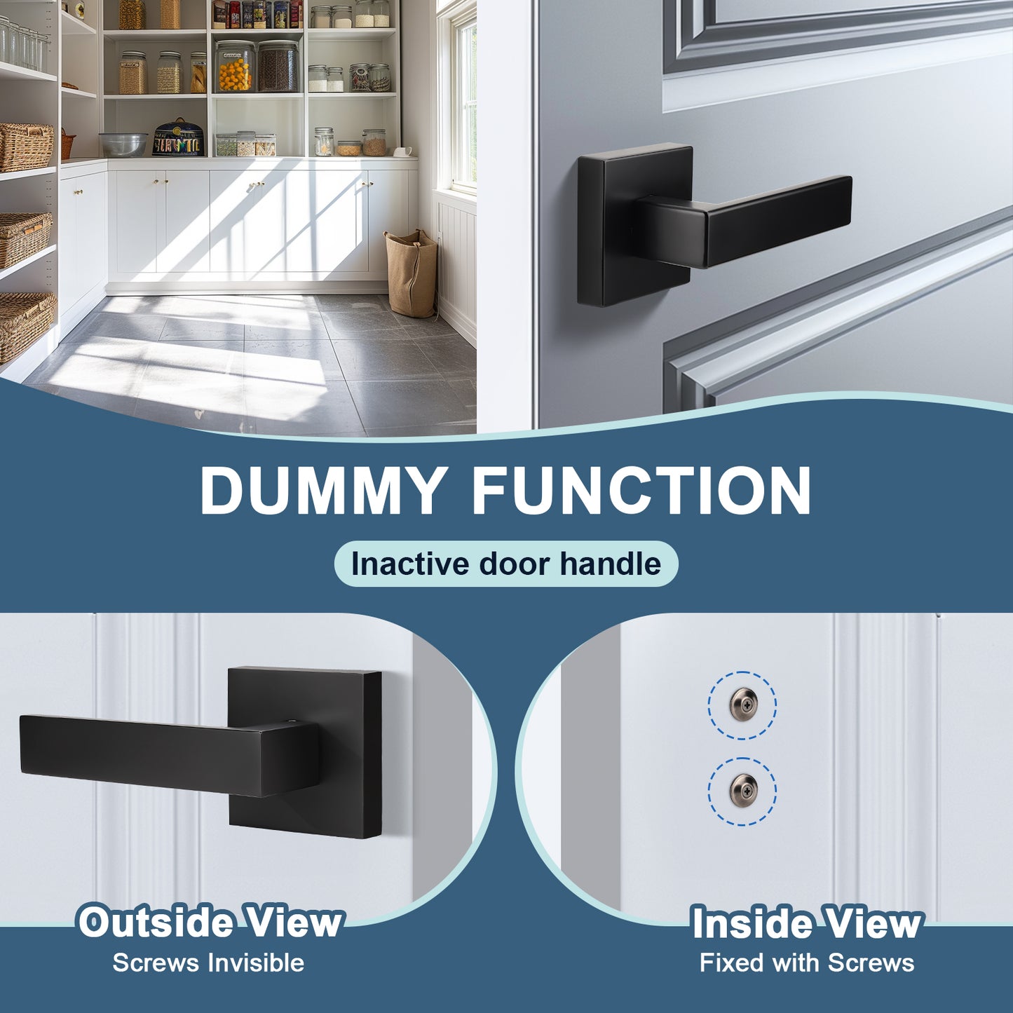 KNOBWELL Craftsman Style Privacy/Passage/Dummy/Keyed Entry Door Handles-DL01