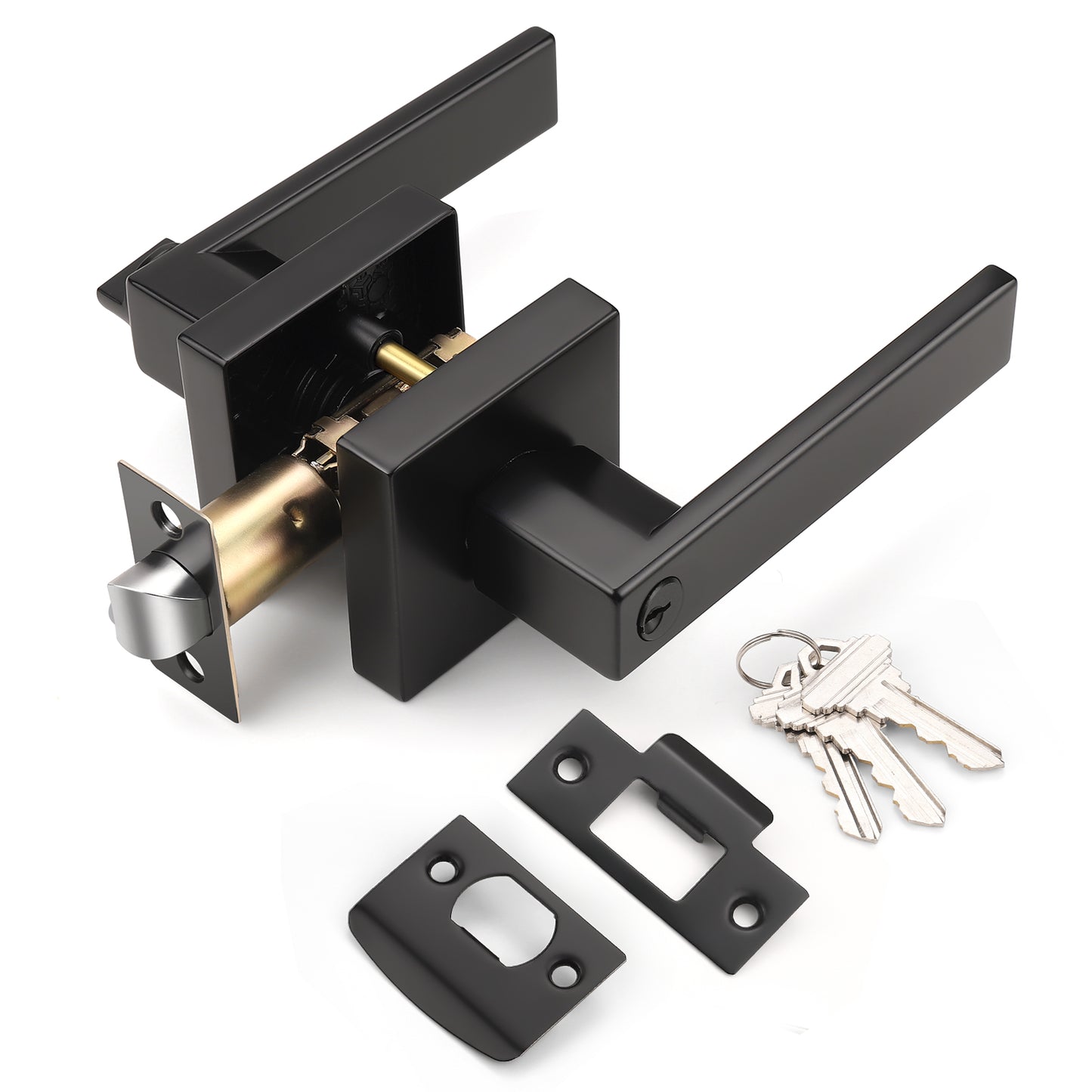 KNOBWELL Craftsman Style Privacy/Passage/Dummy/Keyed Entry Door Handles-DL01