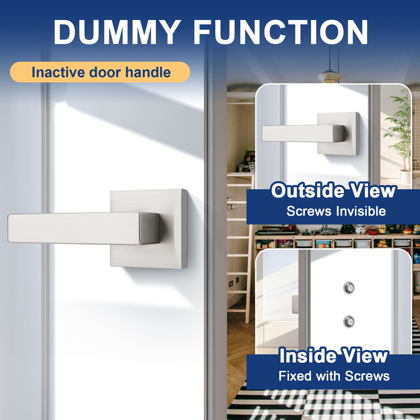 KNOBWELL Craftsman Style Privacy/Passage/Dummy/Keyed Entry Door Handles-DL01