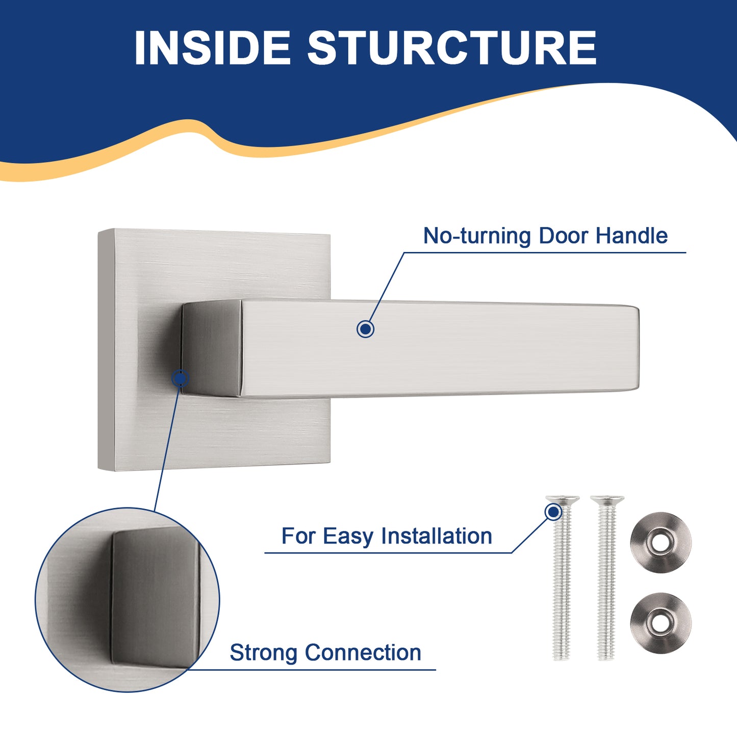 KNOBWELL Craftsman Style Privacy/Passage/Dummy/Keyed Entry Door Handles-DL01