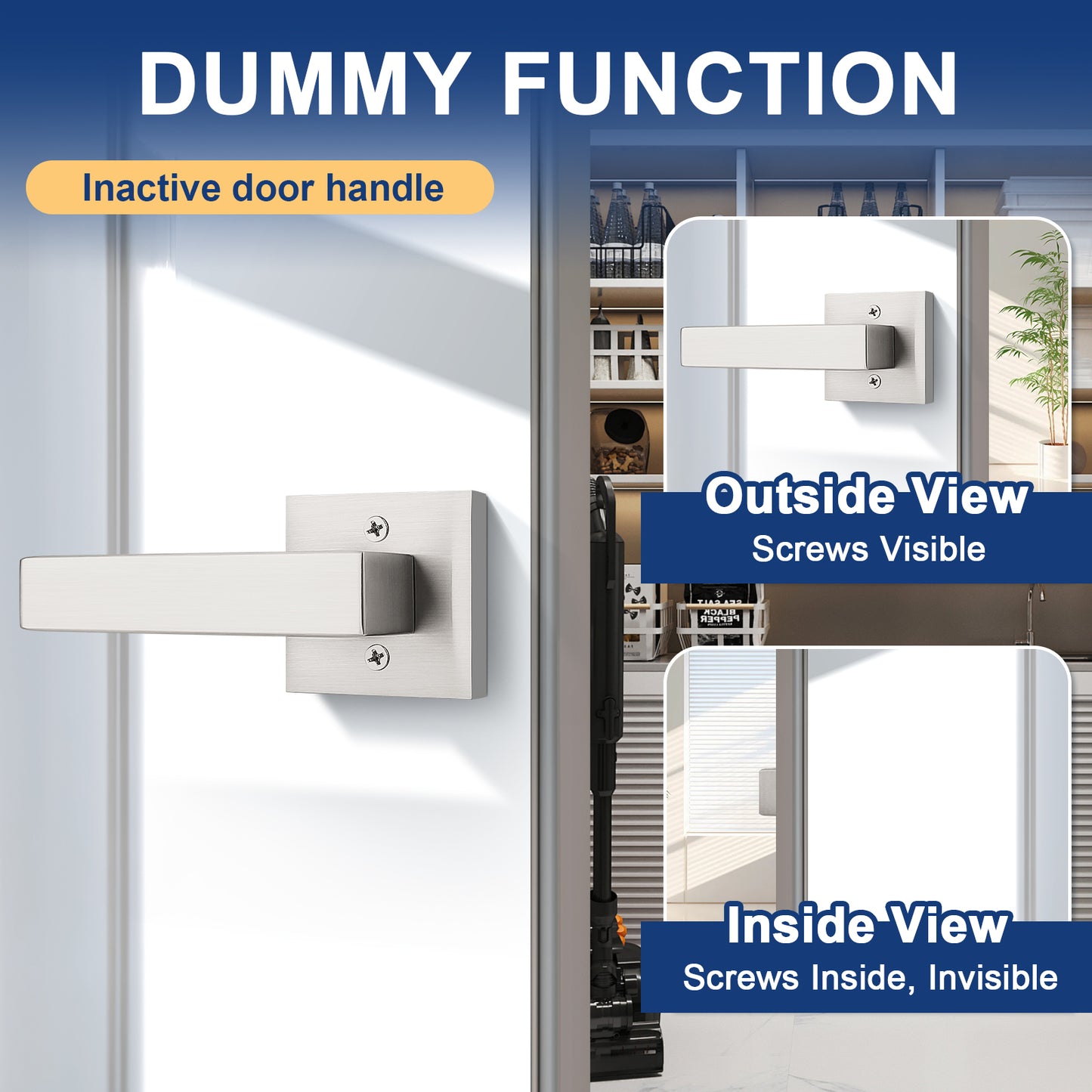 KNOBWELL Craftsman Style Privacy/Passage/Dummy/Keyed Entry Door Handles-DL01