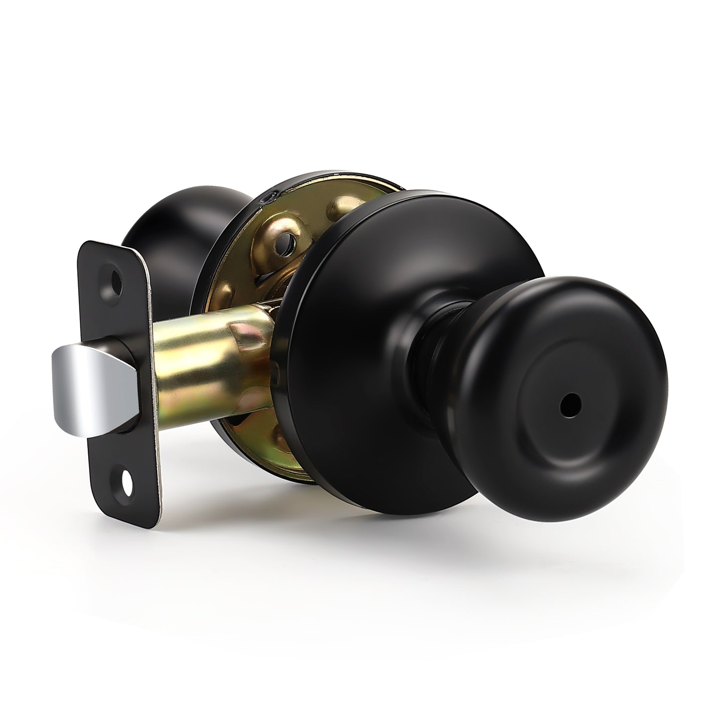 KNOBWELL Matte Black Tulip Round Shape Indoor Door Knobs - DL576BK