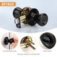 KNOBWELL Matte Black Tulip Round Shape Indoor Door Knobs - DL576BK