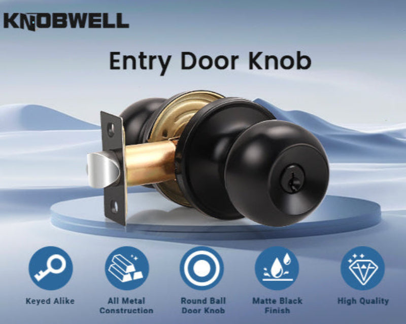KNOBWELL Round Ball Keyed Alike Multiple Door Locks With Same Key For Front Door