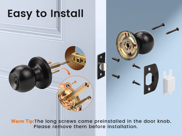KNOBWELL Most Cost-Effective Round Ball Keyed Entry Door Knobs With Lock and Different Keys