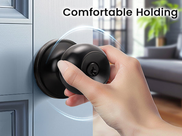 KNOBWELL Most Cost-Effective Round Ball Keyed Entry Door Knobs With Lock and Different Keys