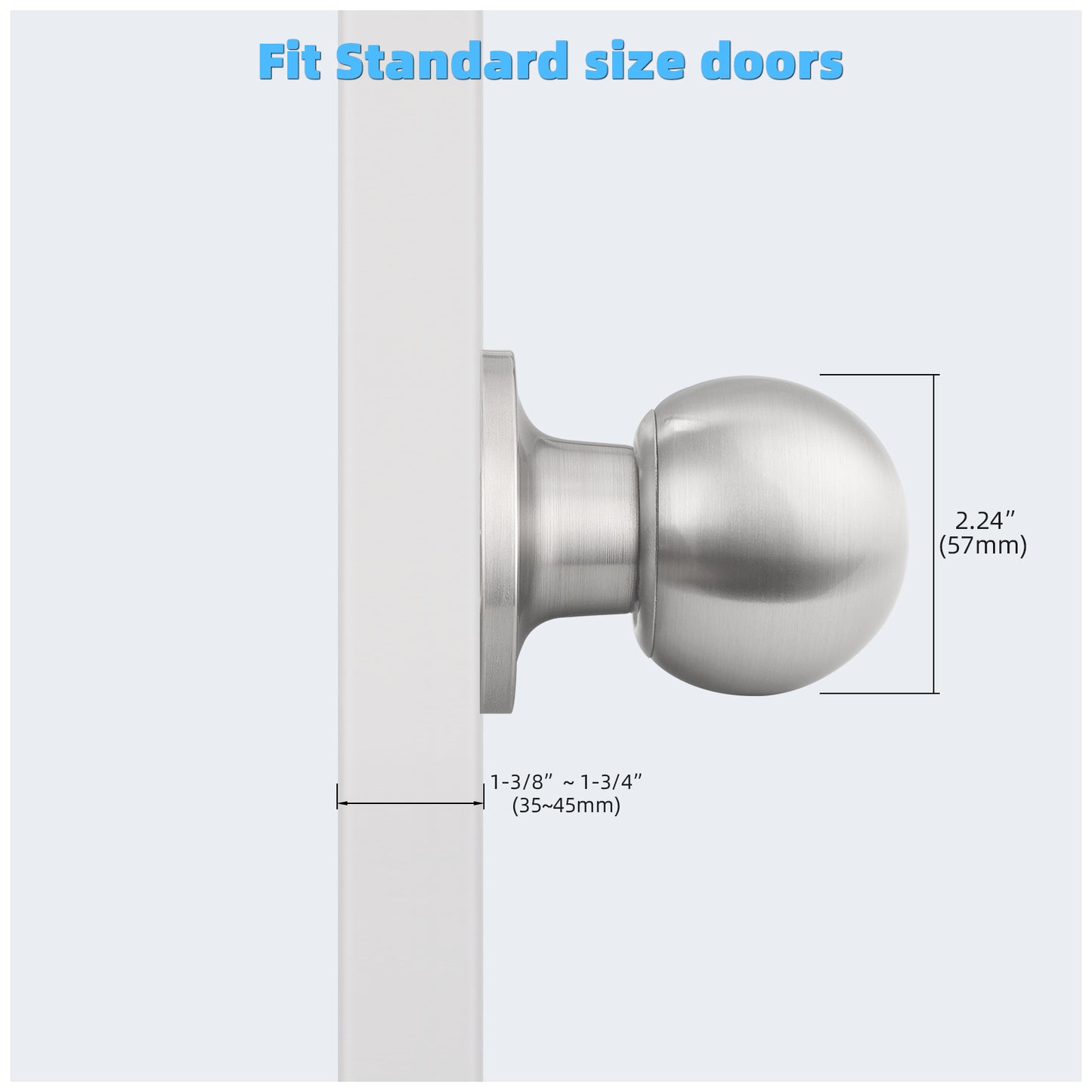 KNOBWELL Decorative Round Ball Single Dummy Interior Door Knobs